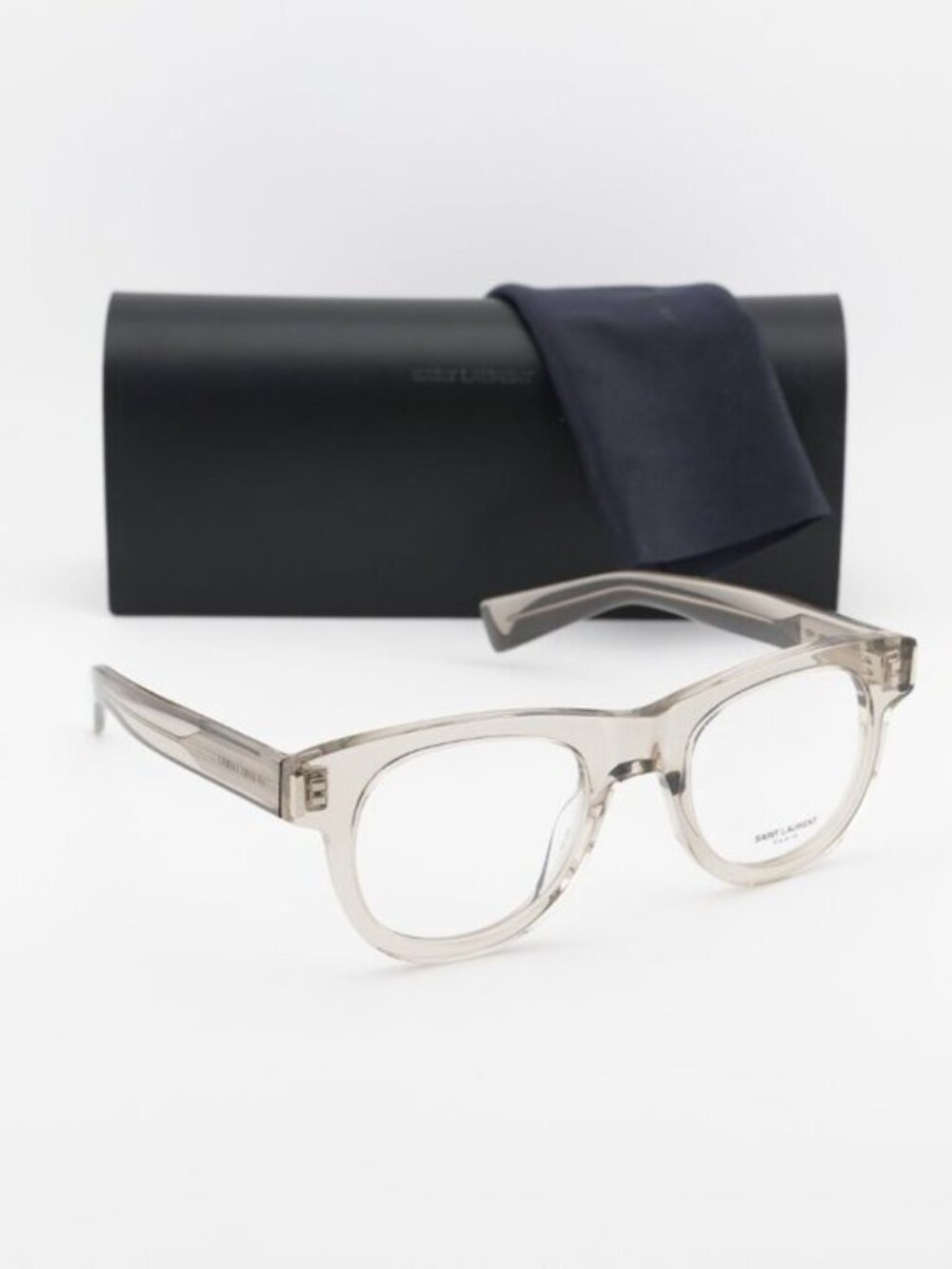 Saint Laurent SL571 OPT 004 Round Eyeglasses – Beige 49mm